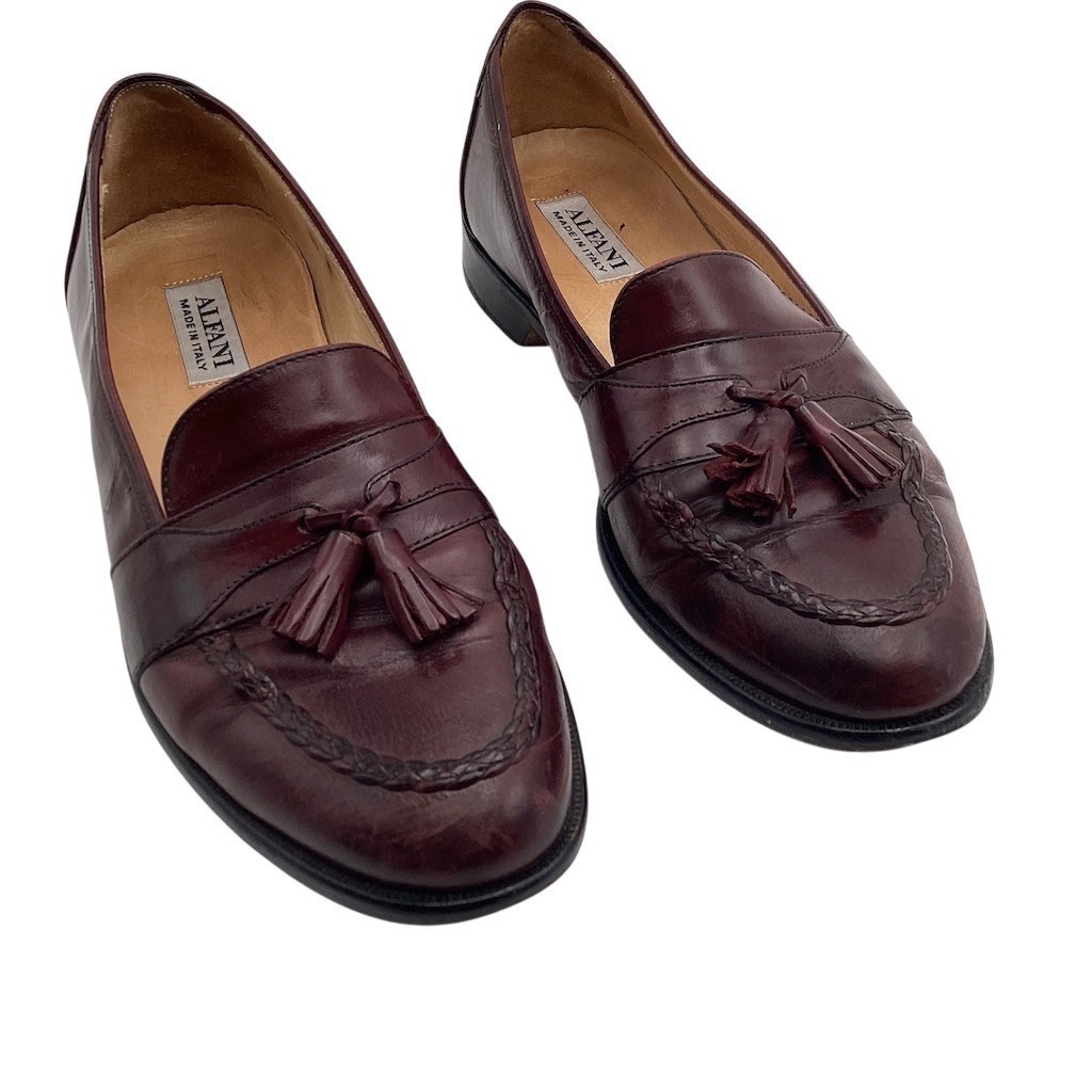 Alfani Tassel Loafers Mens Us 11 M Burgundy Red Slip On Dress Shoes